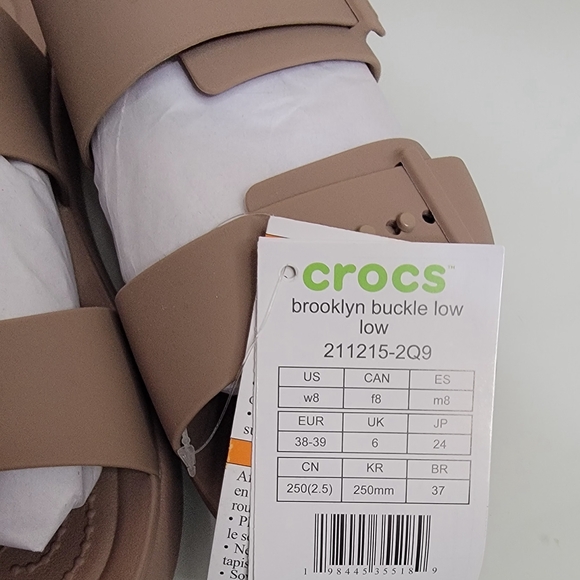 Crocs Two-Strap Slide Sandals in Taupe - Picture 4 of 5